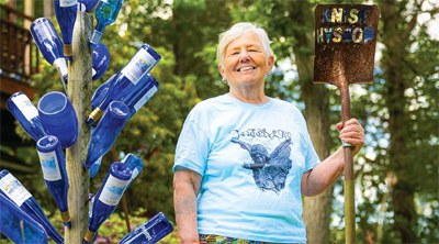 Photograph of Sally Willowbee a member of the Philadelphia Dumpster Divers who is featured in SJ magazine